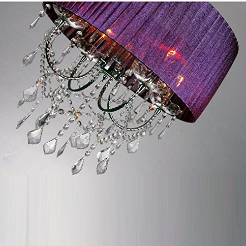 Modern Crystal Floor Lamp - European Style Fabric Shade for Living Room & Bedroom - Elegant Purple Crystal Lighting Fixture (Perfect for Bedside, Lounge & Reading Nook)