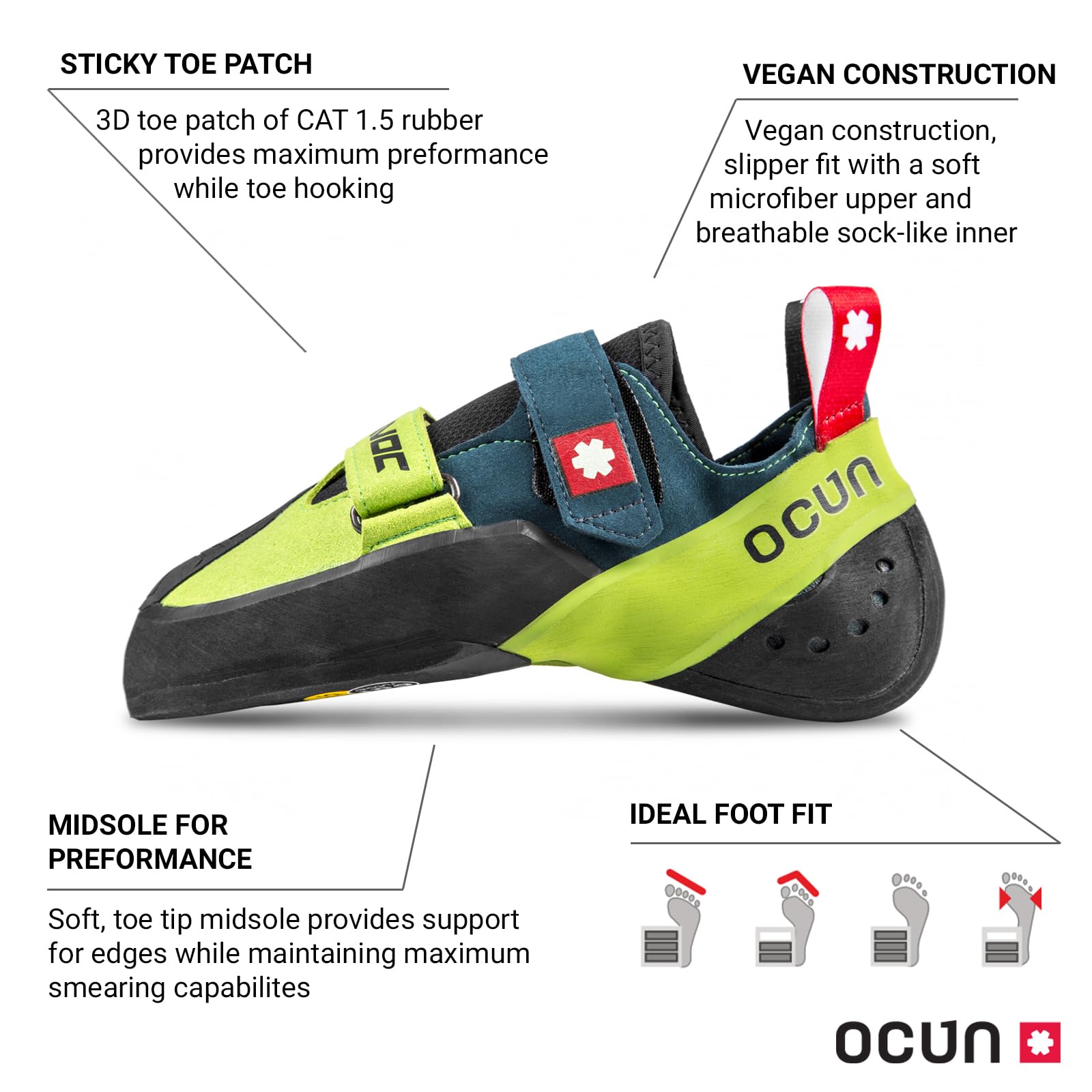 Ocun Havoc Bouldering Shoe - Best Rock Climbing Shoes for Indoor & Outdoor Climbing | Lightweight & Durable for Bouldering, Sport Climbing & Training
