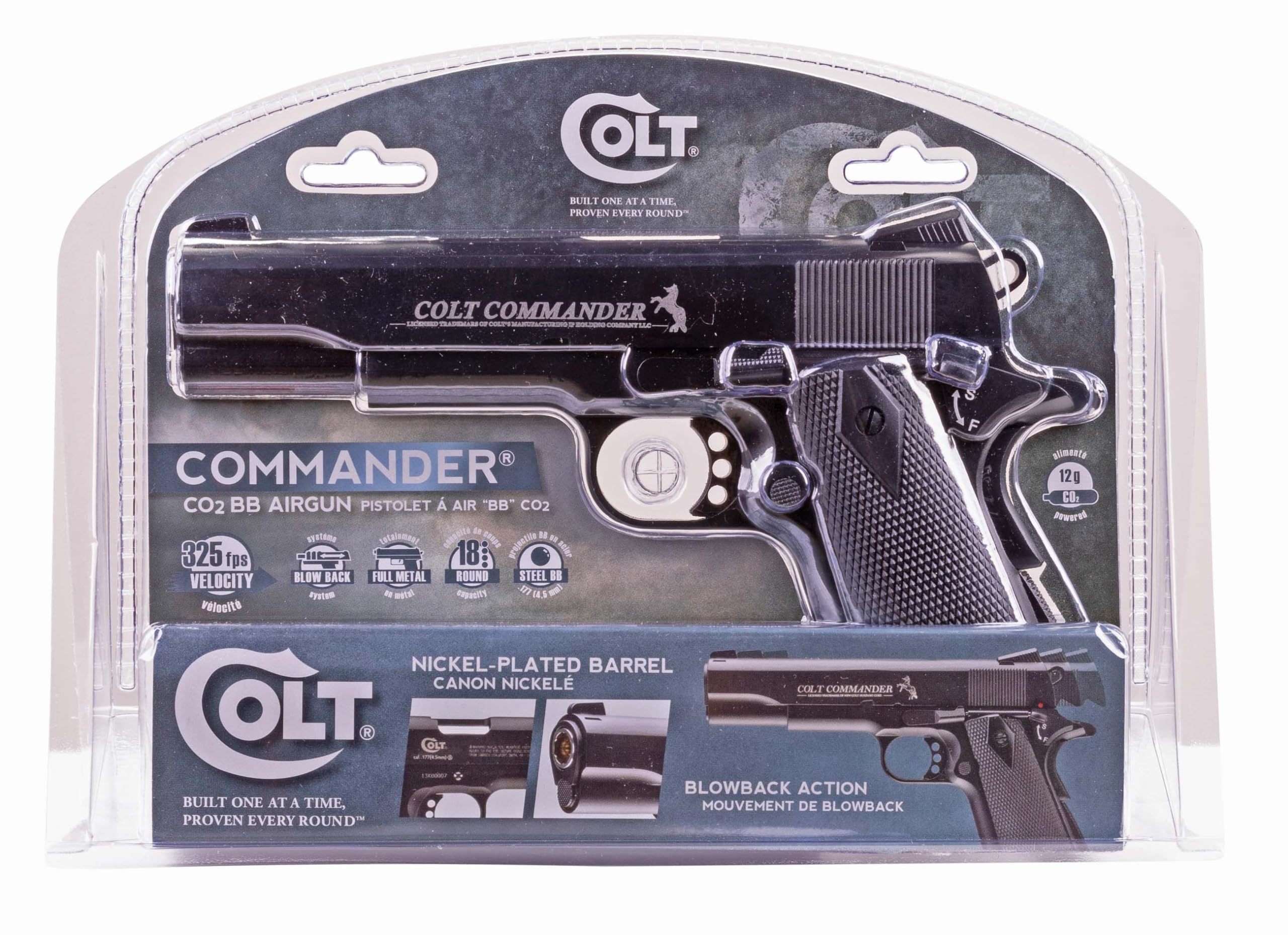 Colt Commander Blowback Metal Frame .177 BB Gun Air Pistol - Realistic CO2 Powered Airgun for Target Practice & Training | Perfect for Backyard Shooting & Outdoor Recreation