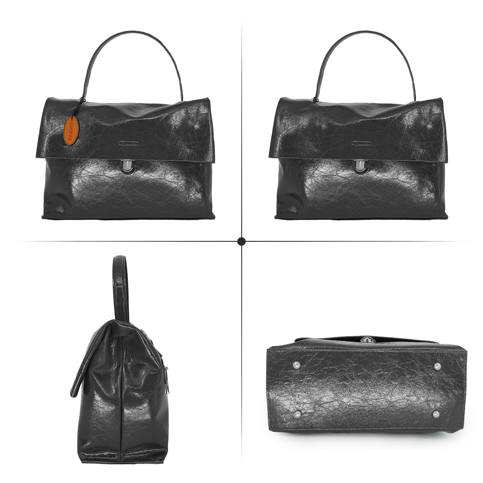 Stylish Genuine Leather Tote Bag for Women - Large Capacity Work & Travel Handbag - Perfect for Office, Commute & Weekend Getaways