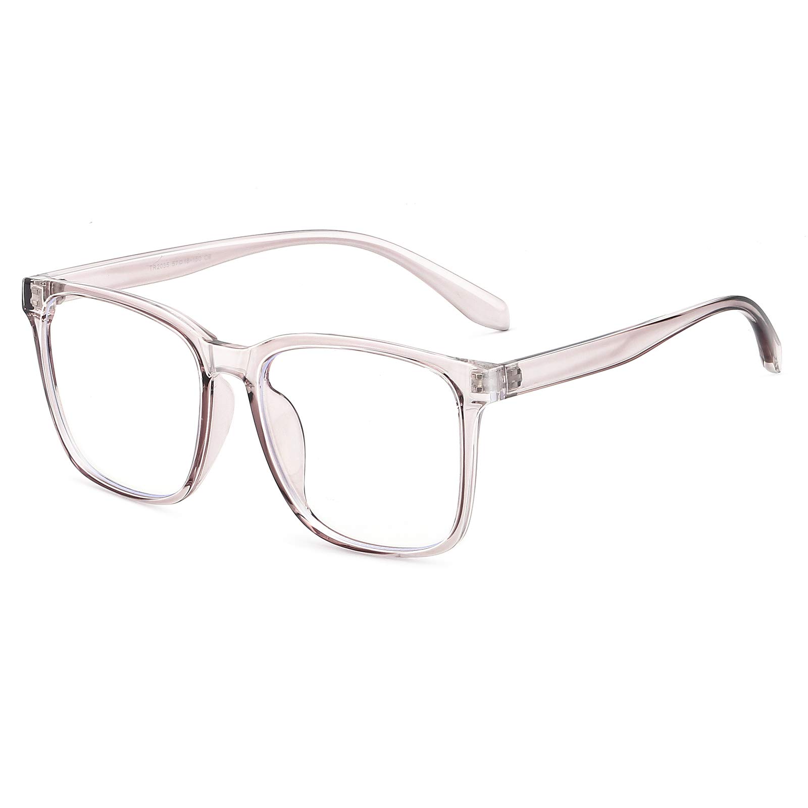 Blue Light Blocking Glasses for Women & Men - Oversized Square Computer Glasses with Anti Blue Ray Protection - Reduce Eye Strain for Gaming, Office Work & Screen Time