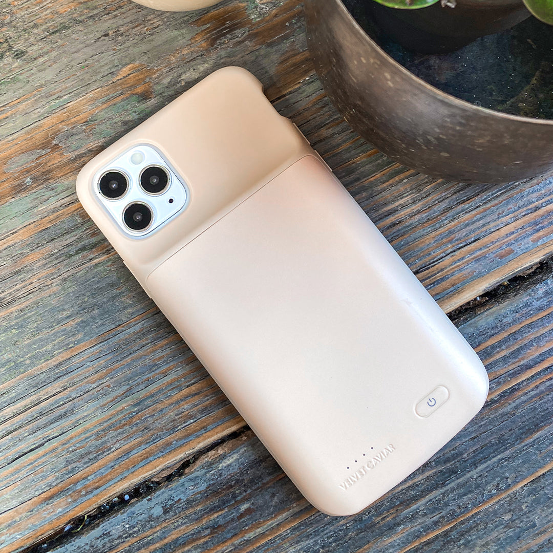 Nude iPhone Charging Case - Slim Protective Cover with Built-in Battery for iPhone [Model] | Portable Charger for Travel, Work & Daily Use