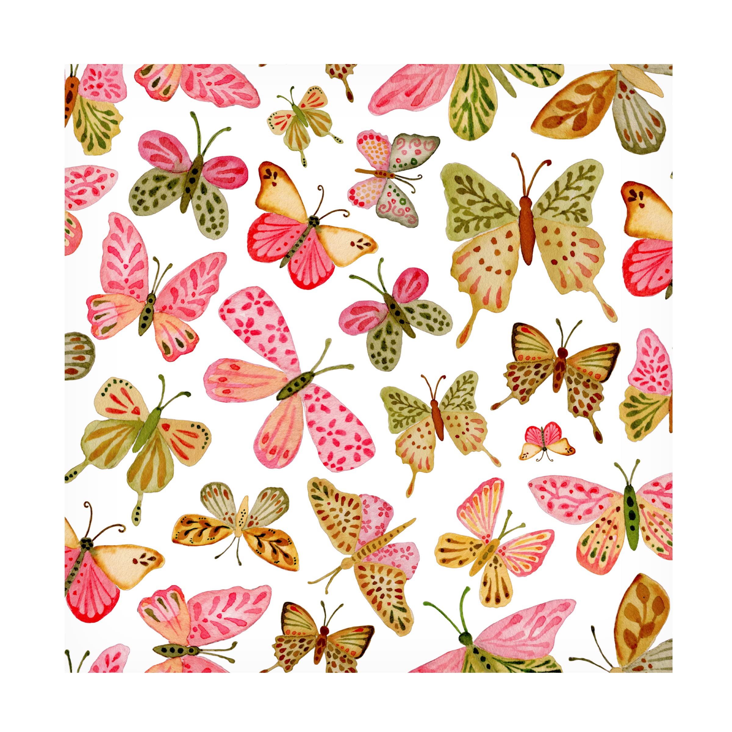 Bright Pink Butterflies Canvas Wall Art by Yachal Design - Modern Home Decor for Living Room, Bedroom & Office
