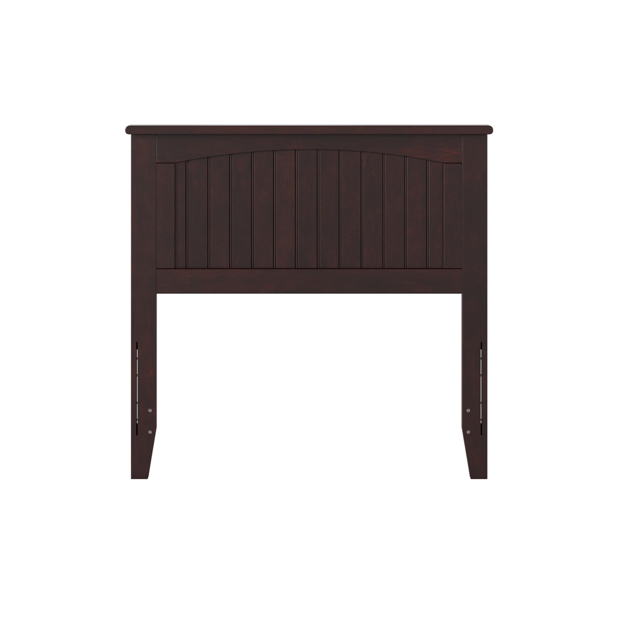 AFI Nantucket Twin Solid Wood Panel Headboard with USB Charging Ports - Espresso Brown Bed Frame for Coastal & Farmhouse Bedroom Decor