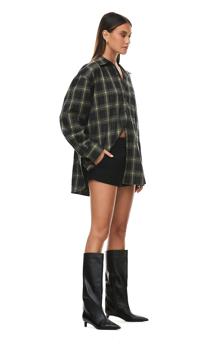 The PAX Olive Plaid Shirt for Men - Stylish Casual Button Down Shirt for Everyday Wear, Outdoor Adventures & Work