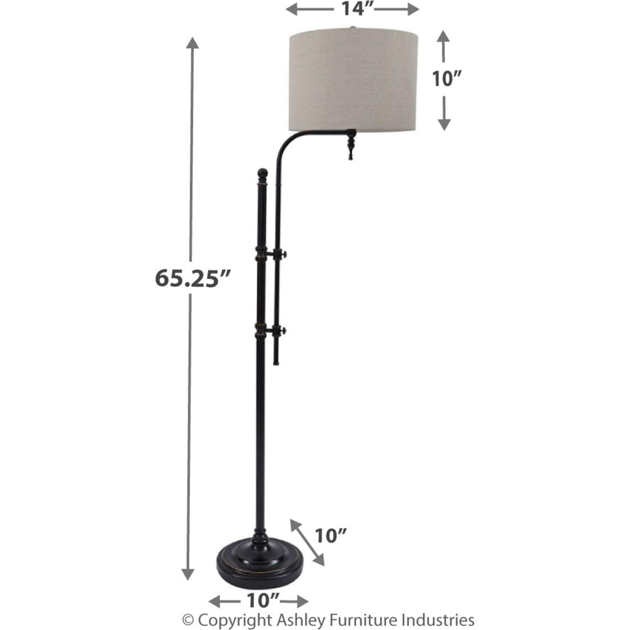Anemoon Modern Floor Lamp in Black - 65 Inch Tall Standing Light for Living Room, Bedroom & Office Decor