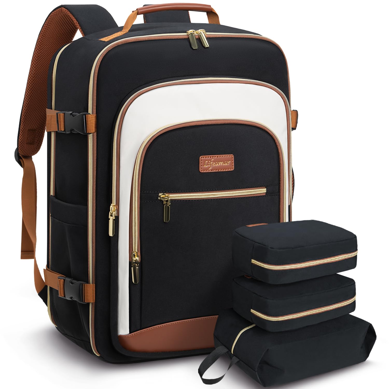 40L Waterproof Travel Backpack for Women - TSA Approved Carry On Backpack with 3 Packing Cubes, Lightweight Weekender Bag for Airplane Travel Essentials | Perfect for Business Trips, Weekend Getaways & Outdoor Adventures