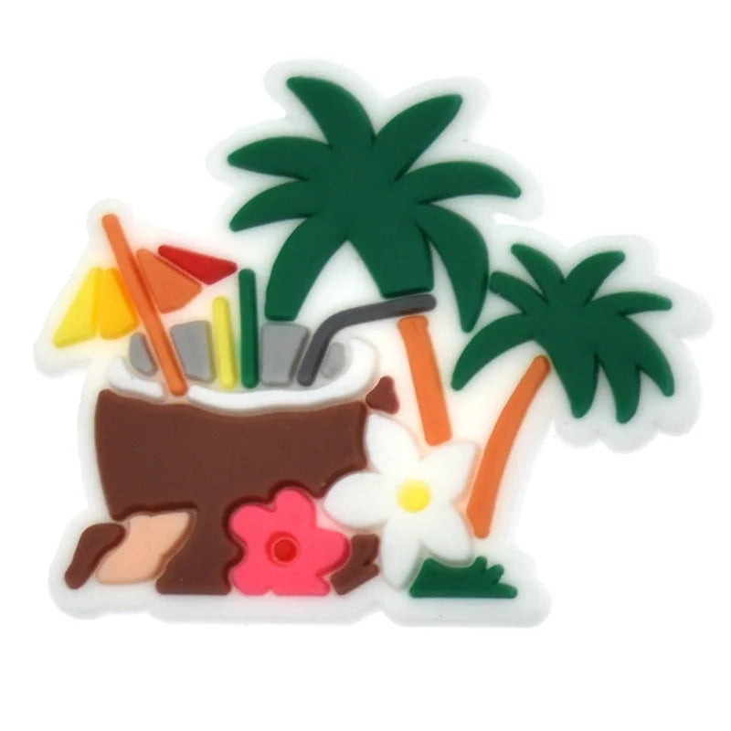 Trendy Summer Beach Shoe Charms Pins for Crocs - Fun Shoe Accessories & Decorations for Kids & Adults - Perfect for Christmas Parties, Beach Vacations & Everyday Wear