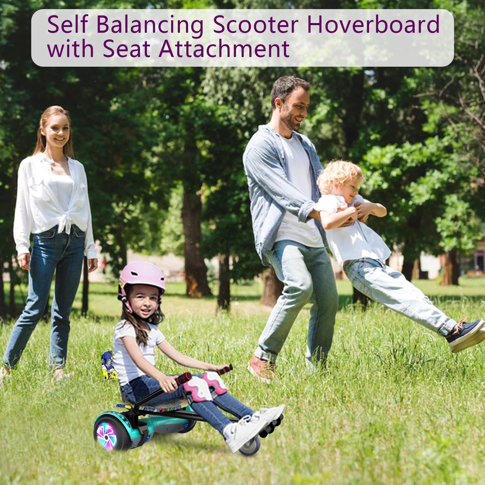 6.5 Inch Self Balancing Hoverboard with Bluetooth & LED Lights - Electric Scooter for Kids & Teens - Perfect for Commuting, Campus Travel & Outdoor Fun