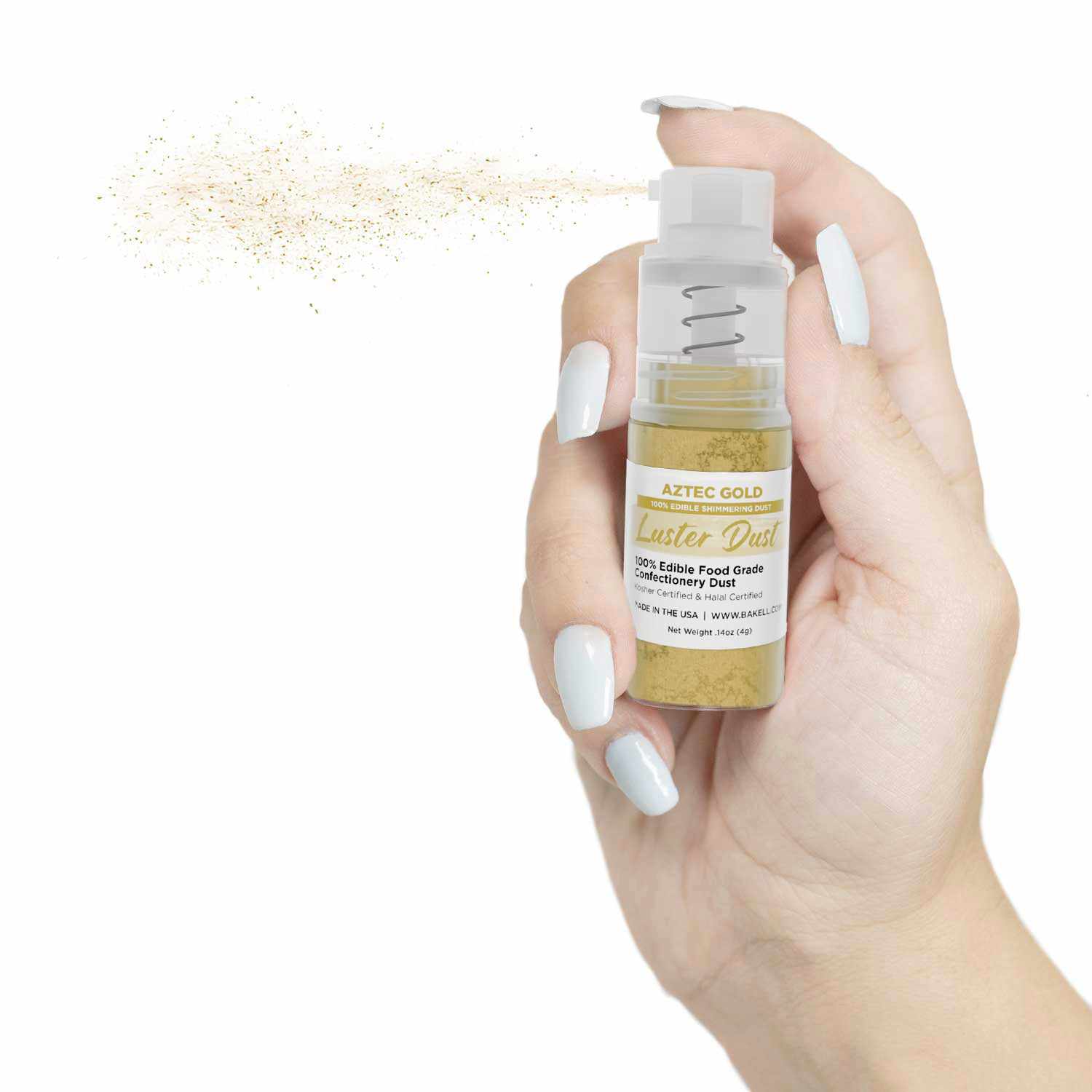 Premium Aztec Gold Luster Dust Edible Glitter - 4g Spray Pump Bottle (Case of 12) | Perfect for Cake Decorating, Cupcake Toppings & DIY Edible Crafts