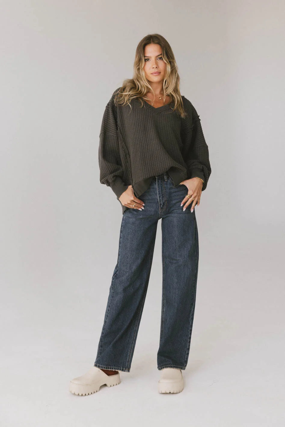 Emiliano Women's Wide Leg Jeans - Dark Wash Denim Pants for Casual & Chic Outfits | Perfect for Everyday Wear, Office & Weekend Looks | FINAL SALE