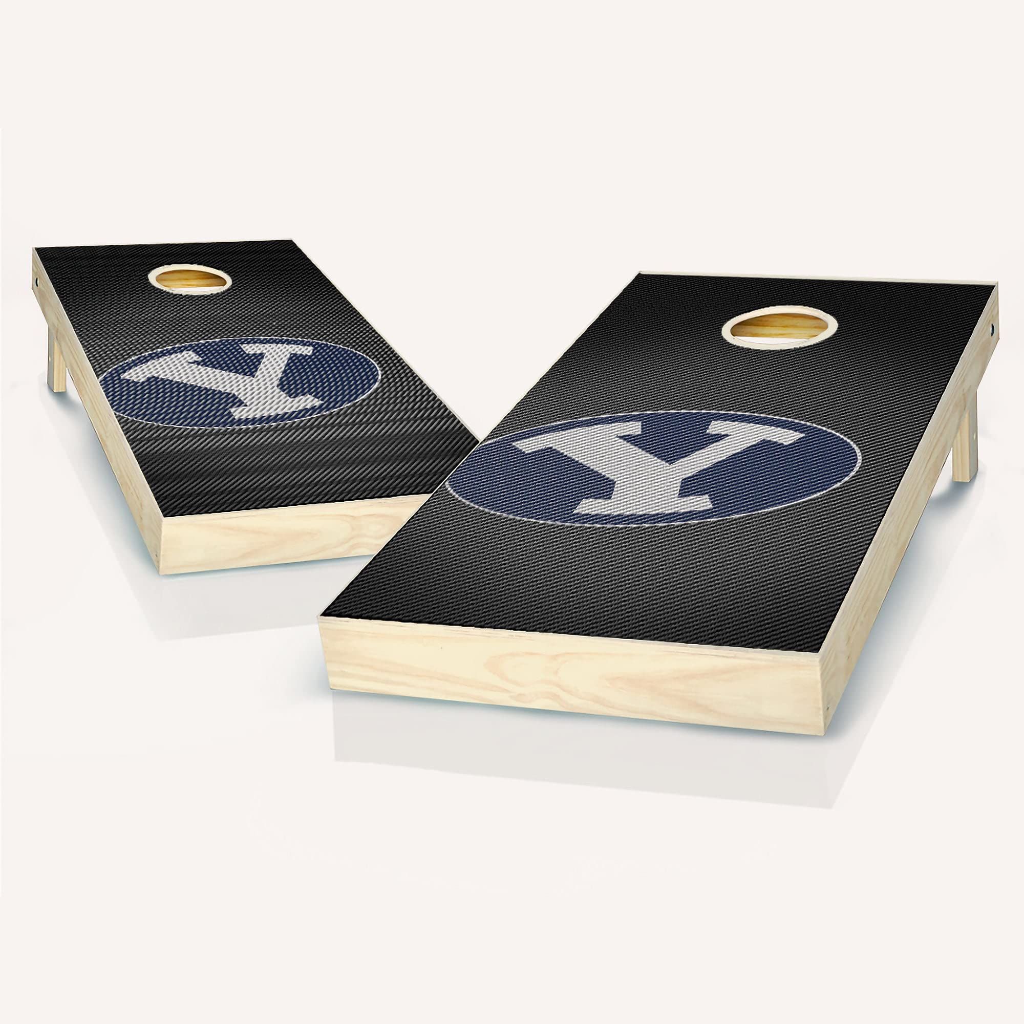 Premium BYU Slanted Cornhole Boards Set - 2 Regulation Boards & 8 Custom Team Logo Bags | Tailgate, Backyard, Party & Outdoor Games for Adults & Kids