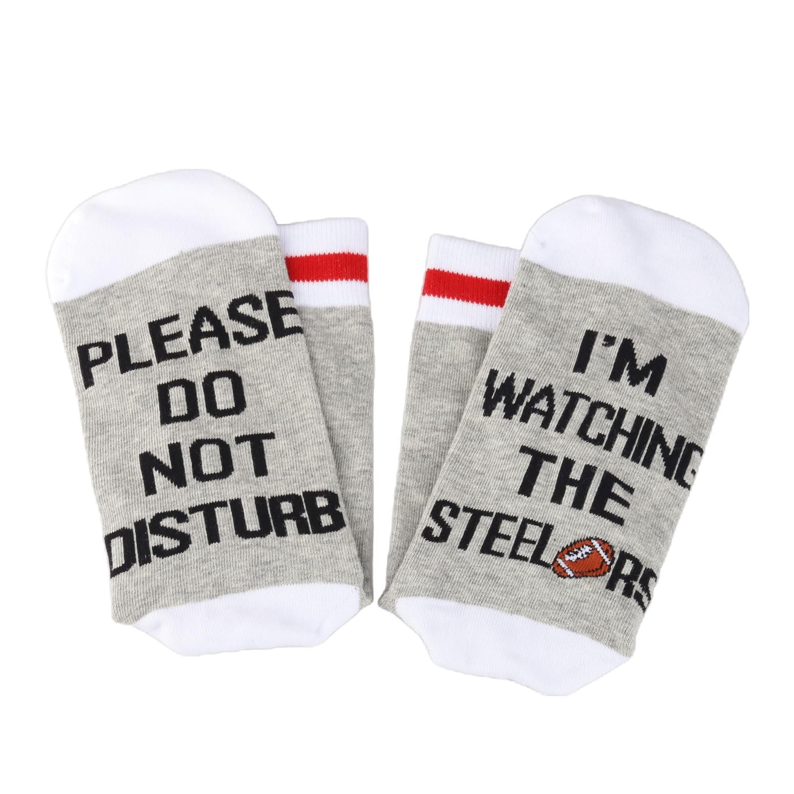 TSOTMO 2 Pairs Funny NFL Football Socks - 'Please Do Not Disturb I'm Watching The Game' Novelty Socks for Men, Perfect Steelers Fan Gift for Game Day & Sports Enthusiasts
