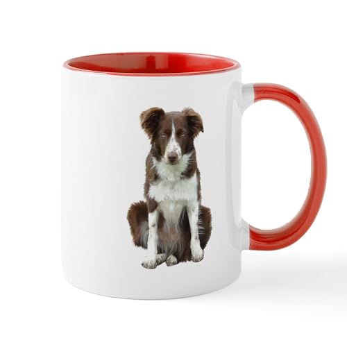 White/Red Inside - Border Collie (Brwn) Mug