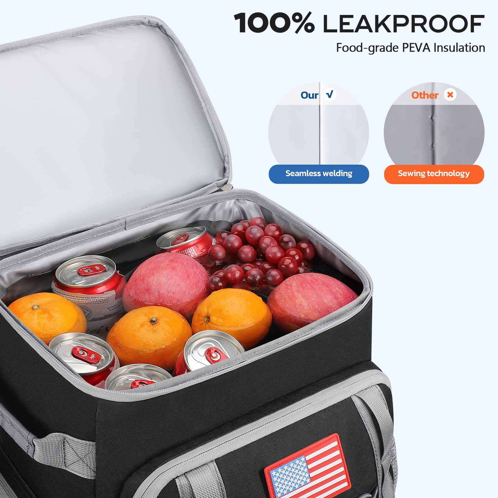 **Maelstrom 50 Can Insulated Cooler Backpack - Leakproof, Waterproof & Lightweight Soft Cooler Bag for Beach, Picnic, Camping & Outdoor Activities - Large Capacity Lunch Backpack for Men & Women**