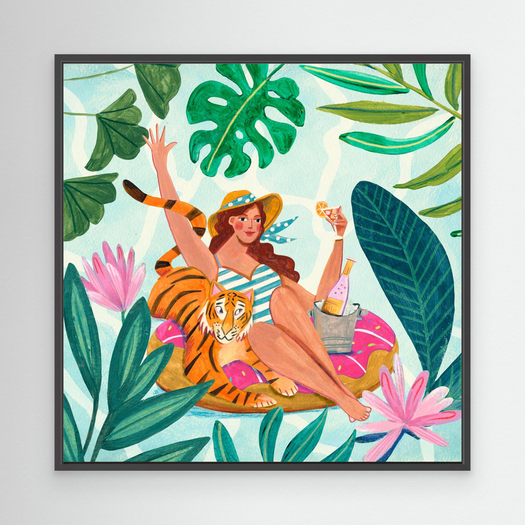 Pool Party Canvas Print by Caroline Bonne Müller - Vibrant Wall Art for Living Room, Bedroom & Office Decor