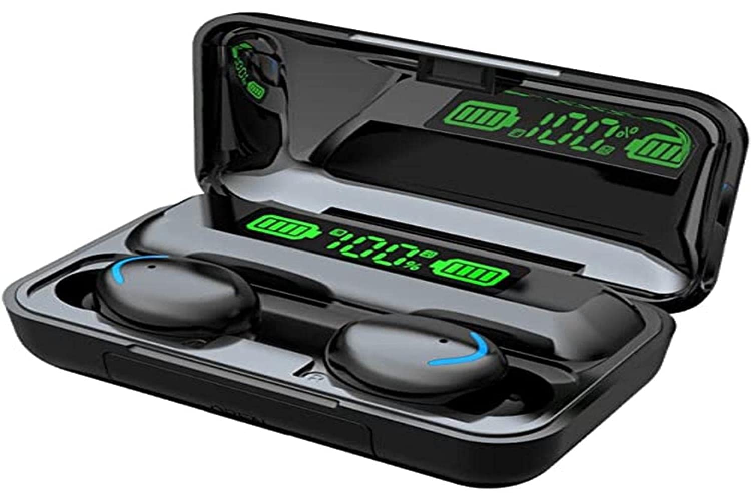 F9-5 Wireless Bluetooth 5.1 Earbuds with Noise Cancellation, HiFi Stereo Sound & Touch Control - Mini In-Ear Headphones with HD Mic & Charging Case (Black) | Perfect for Gym, Commuting & Work Calls