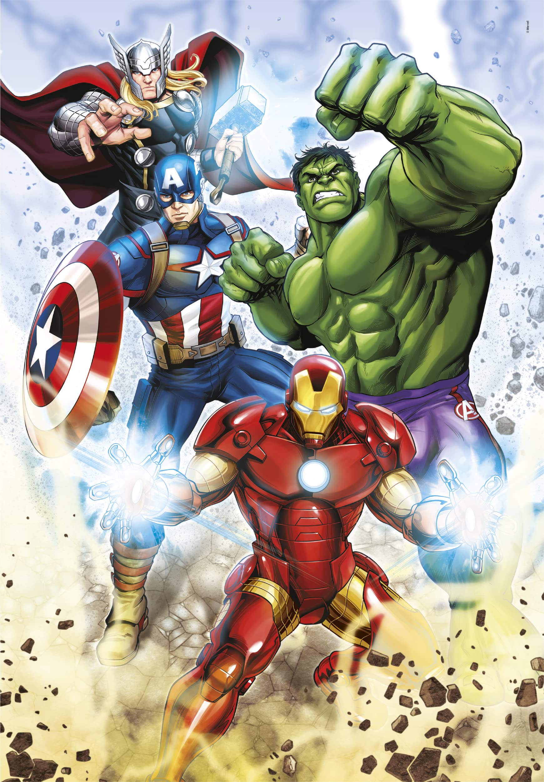 Clementoni Supercolor Puzzle - Marvel Avengers 60 Pieces, Kids Puzzle for 5 Year Olds, Cartoon Puzzle - Made in Italy | Perfect for Birthday Gifts, Family Game Night & Preschool Learning Activities