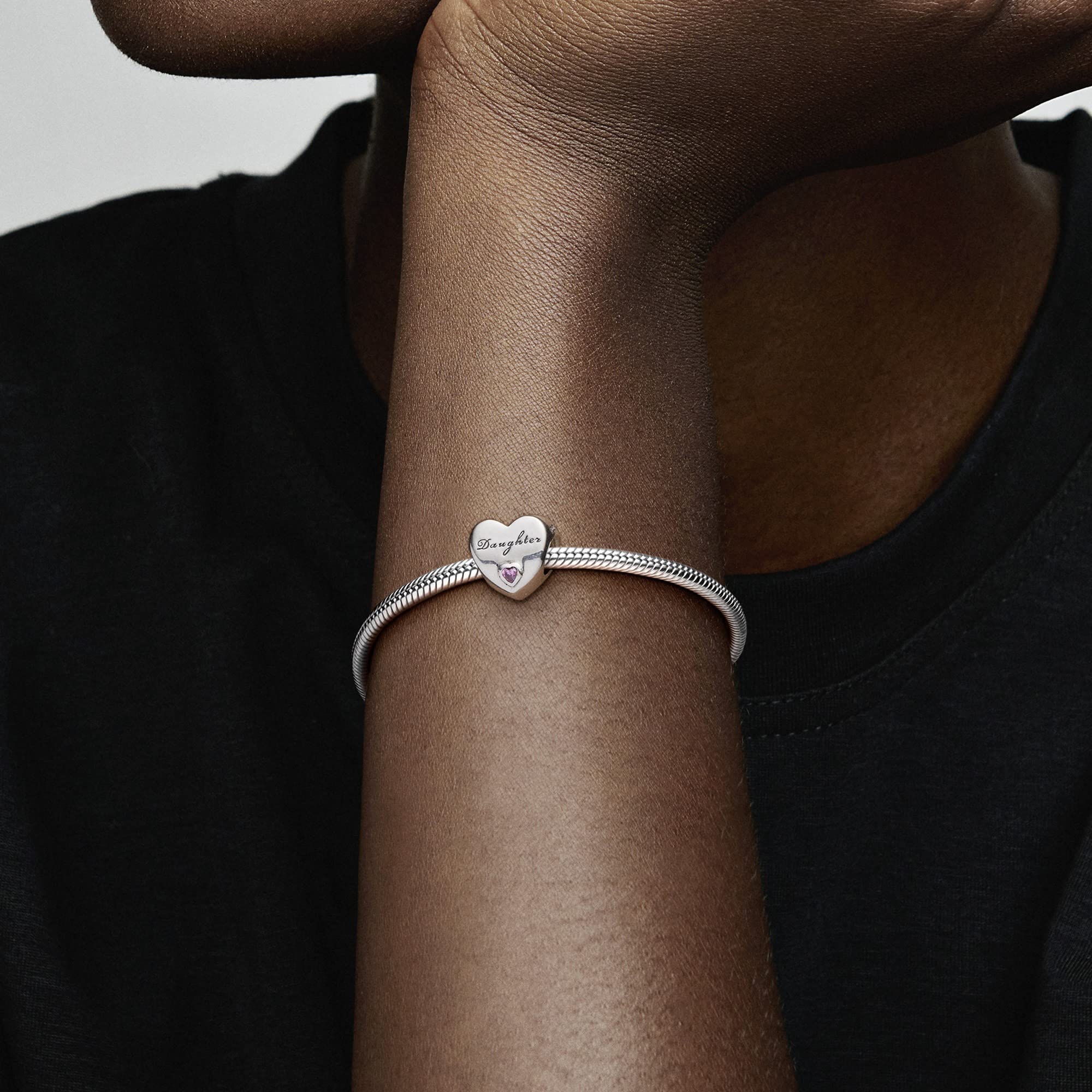 PANDORA Daughter's Love Charm Bracelet Set - Sterling Silver Women's Jewelry with Cubic Zirconia & Heart Clasp Snake Chain - Gift Box Included - Perfect for Birthdays, Anniversaries and Mother's Day Gifts