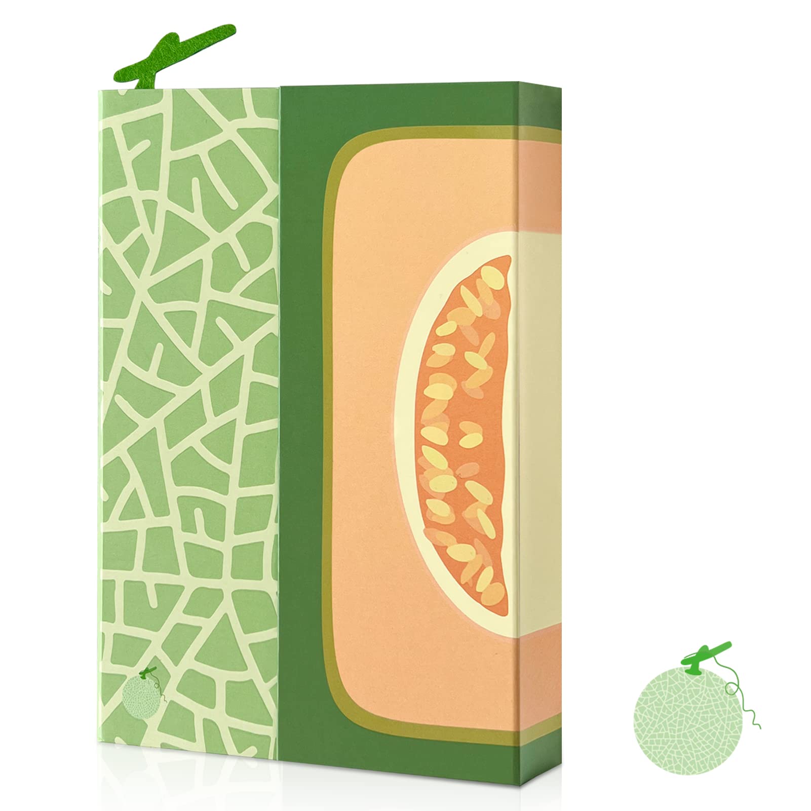 Kisdo Fruit Journal Notebook with Magnetic Flap Closure - 224 Page Classic Notebook for Writing, Sketching & Note Taking - Cute Fruit Design Memo Diary for Kids, Students & Teachers (5.3x7.6 Inch, Cantaloupe) - Perfect for School, Office & Creative Journaling