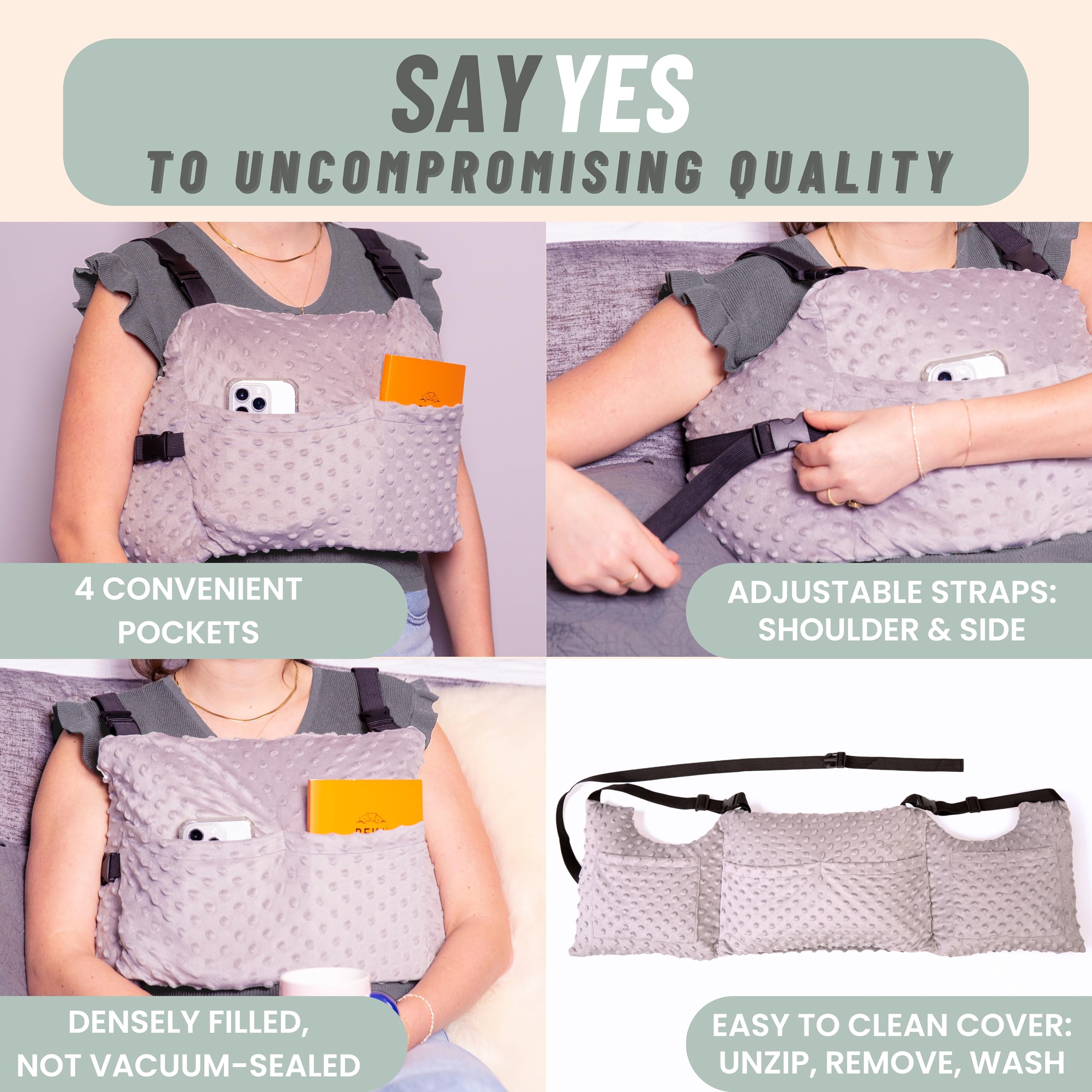 MOYOAMA Post Mastectomy Pillow for Surgery Recovery - Soft Breast Pillow for Lumpectomy, Mastectomy & Reduction Patients | Comfortable Post-Op Support Pillow for Sleeping, Travel & Daily Use