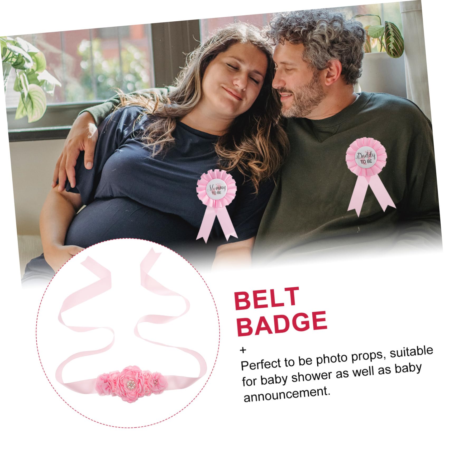 CATIEBYE Gender Reveal Party Sash Set - 3pcs Mommy & Daddy Corsage Badges for Baby Shower, Gender Announcement Celebration - Perfect for Gender Reveal Photos & Special Occasions