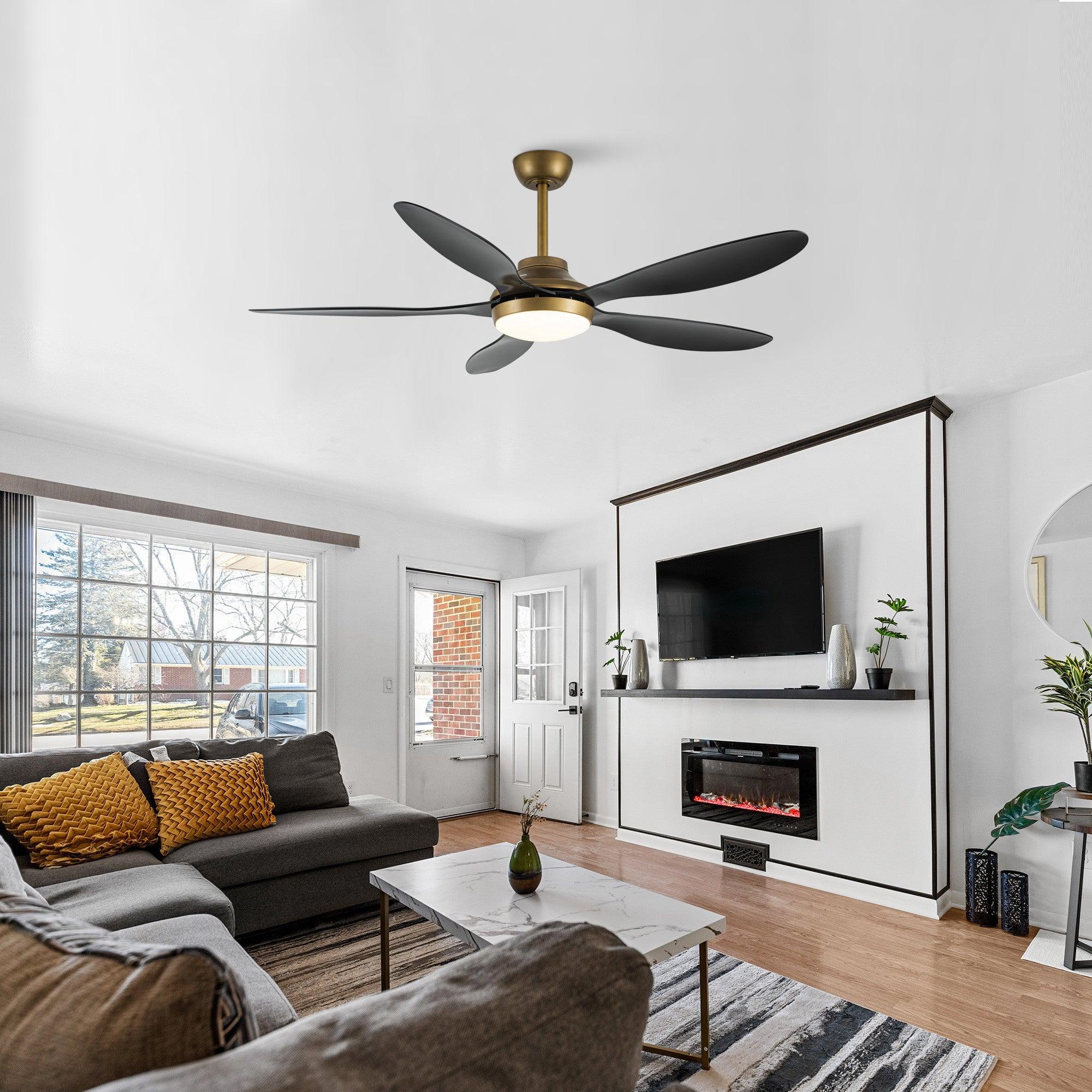 52 Inch Punjab Smart Ceiling Fan with LED Light - Energy Efficient, Remote Control, Quiet Operation for Bedroom, Living Room, and Office