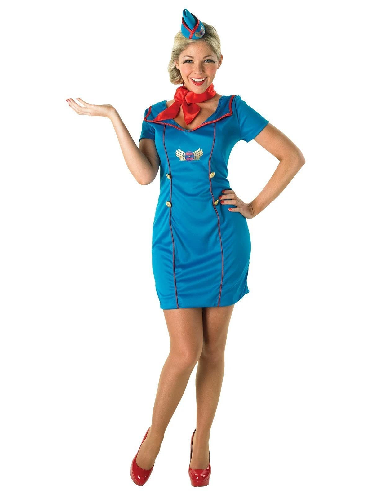 Sexy Adult Flight Attendant Costume - Halloween, Cosplay & Role Play Outfit for Women - Perfect for Parties, Bachelorette & Themed Events