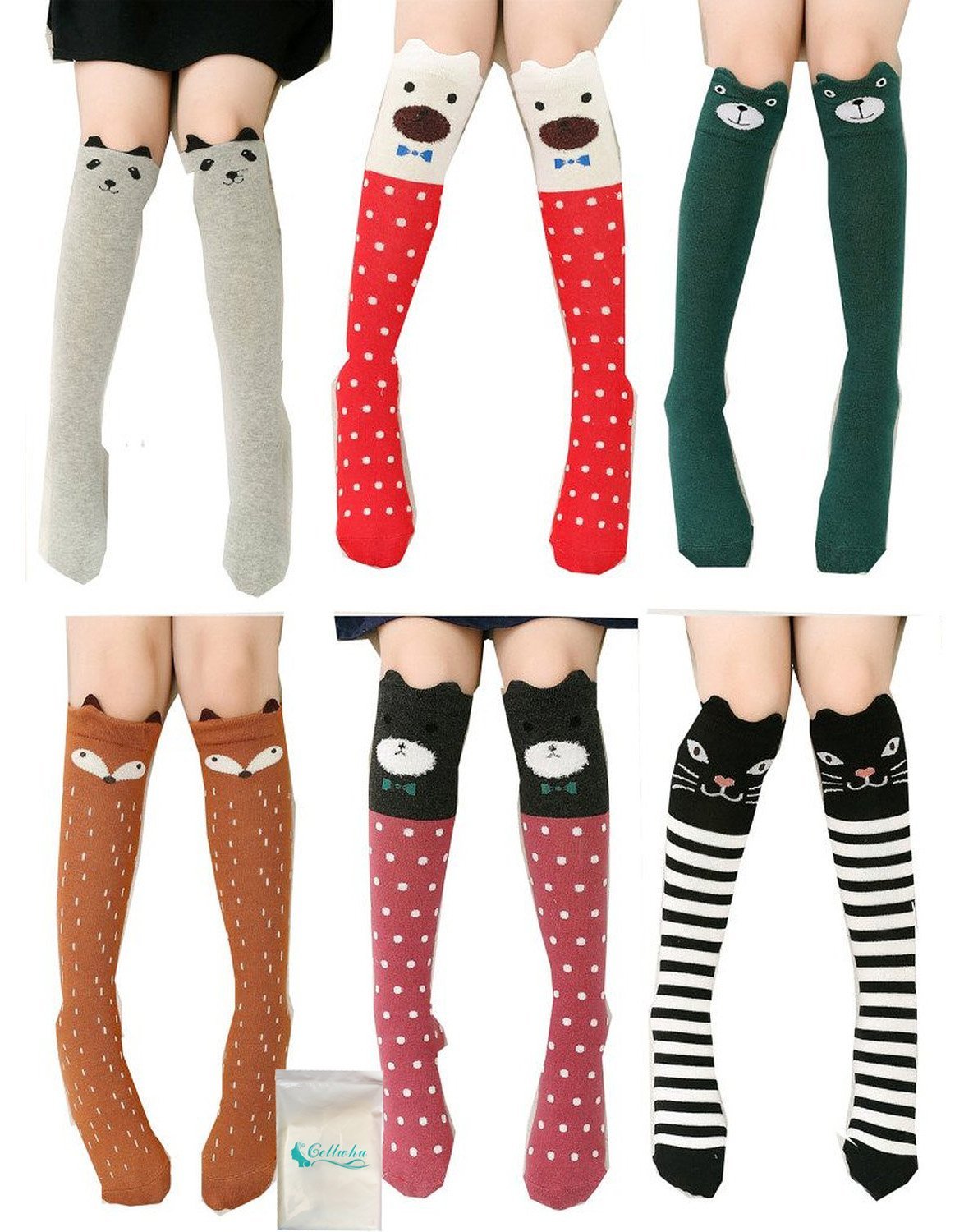 Cute Girls Knee High Socks - Soft Cotton Mid Calf Boot Socks for Teens & Women - Perfect Stocking Stuffers Gifts for Christmas, School & Winter Fashion