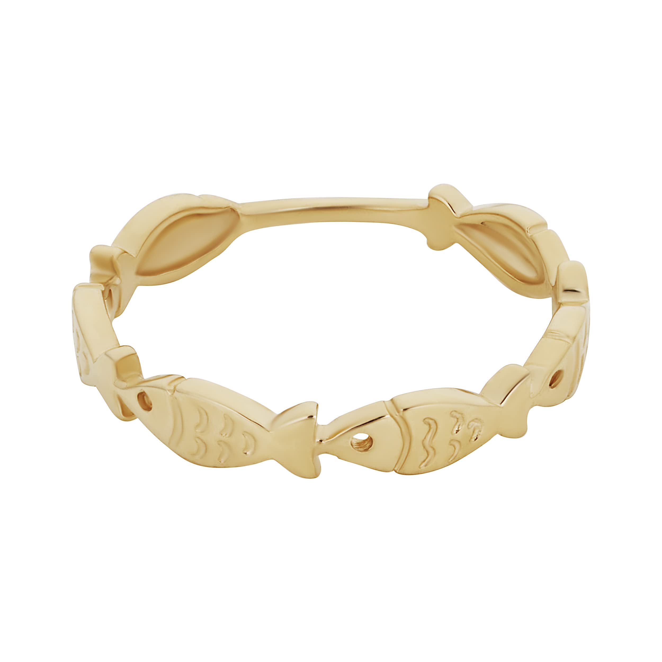 14K Yellow Gold Fish Ring - Handcrafted in Italy | Elegant Jewelry for Women, Perfect Gift for Birthday, Anniversary & Special Occasions
