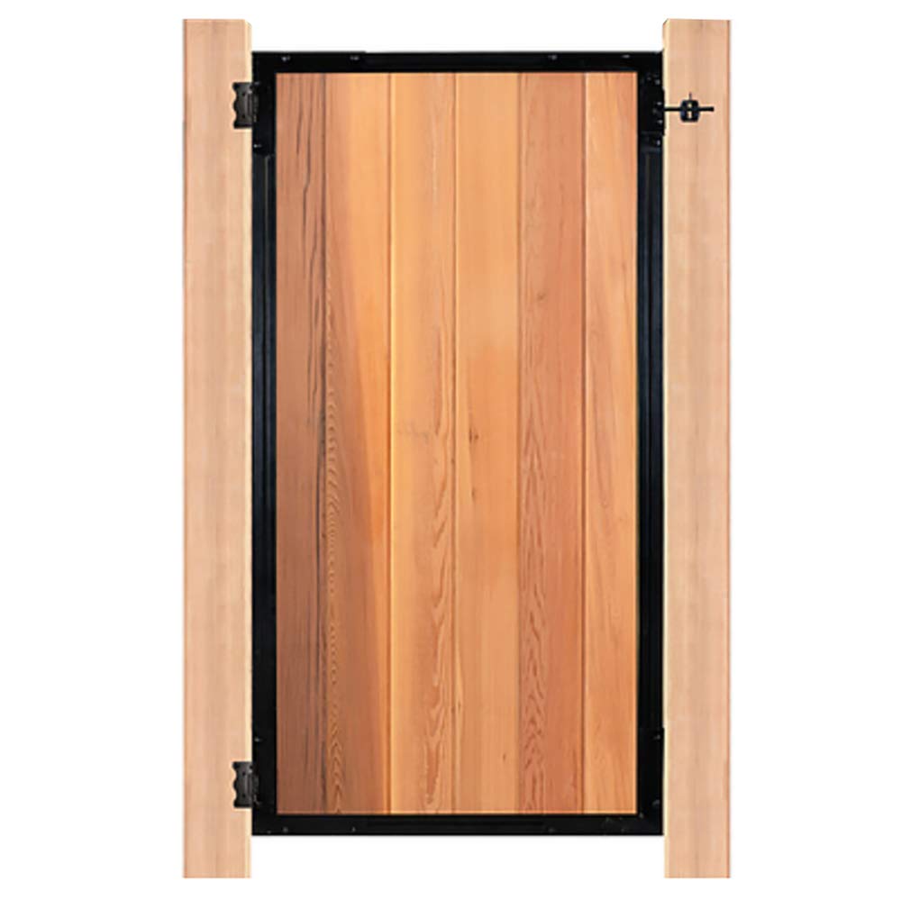 Nuvo Iron PRO6 (Pro 6) Black Gate Frame - 6' Long x 6 Standard Fence Board Wide - Heavy Duty Steel Fence Panel for Backyard, Garden, and Property Security
