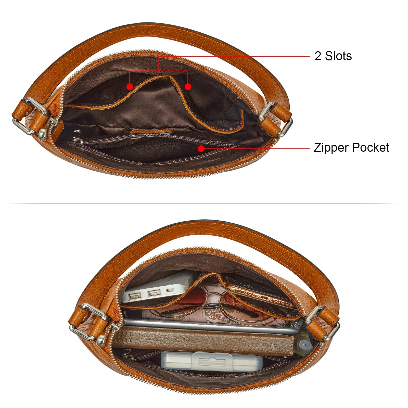 S-ZONE Genuine Leather Women's Anti-Theft Backpack - Stylish Travel Rucksack & Shoulder Bag for Work, College & Outdoor Adventures