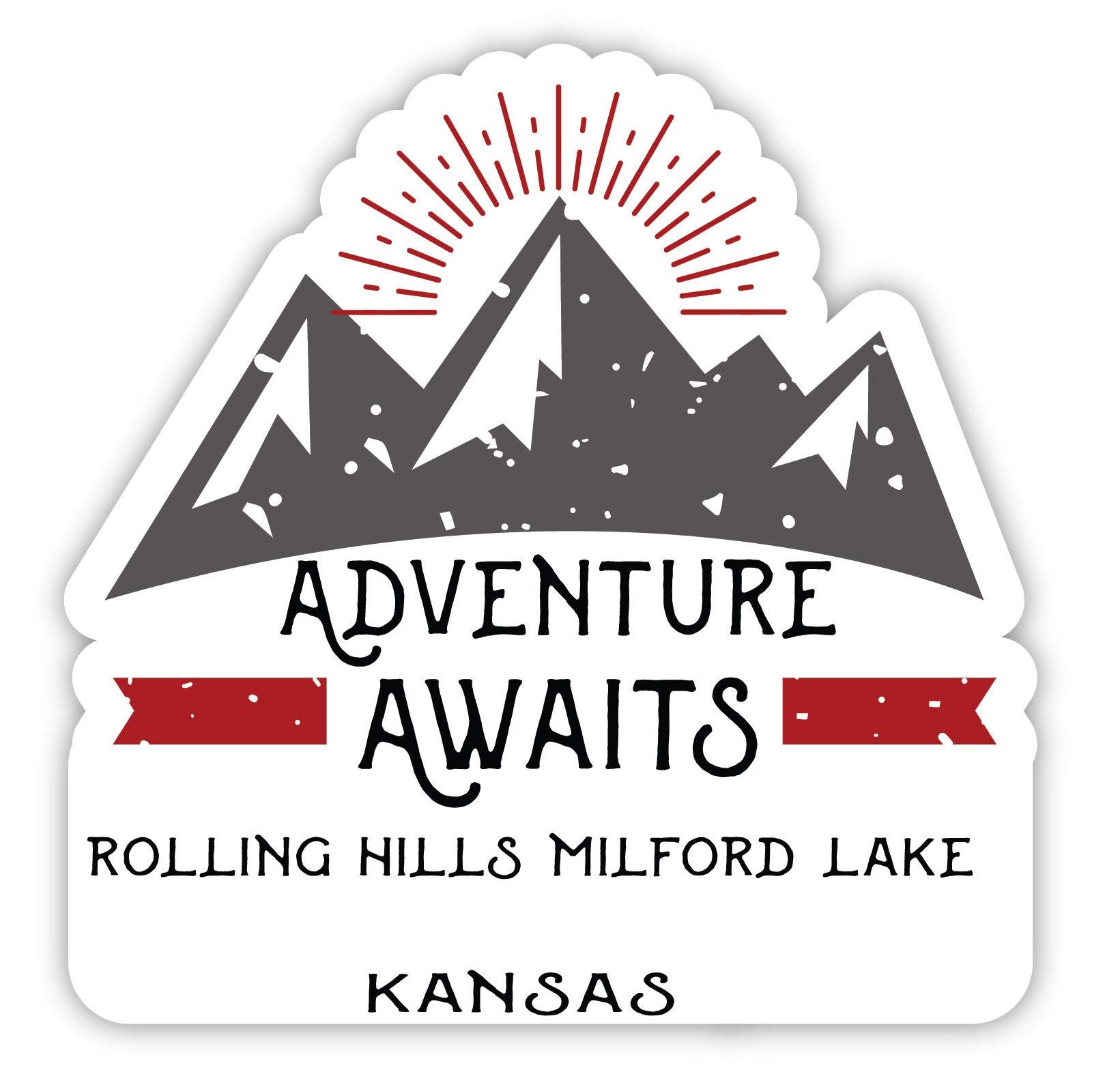 Rolling Hills Milford Lake Kansas Souvenir 4-Inch Fridge Magnet - Adventure Awaits Design - Perfect for Travel Memories & Home Decor