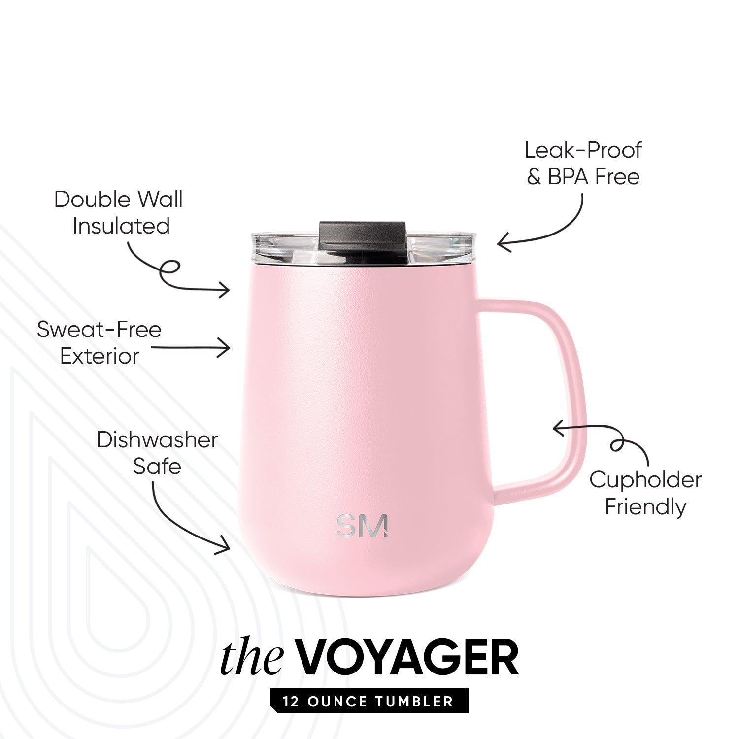 12 oz Voyager Coffee Mug with Handle - Insulated Travel Mug for Hot & Cold Drinks - Perfect for Commuting, Camping & Office Use