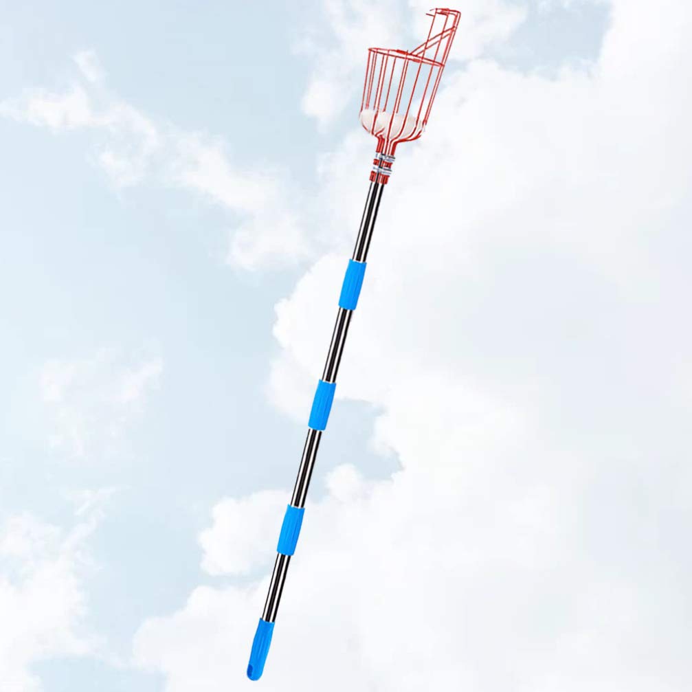 Hemoton 1 Set Fruit Picking Tool - Long Handle Fruit Harvester with Basket for Apple, Pear, Peach Picking - Perfect for Orchard, Garden, and Backyard Harvesting