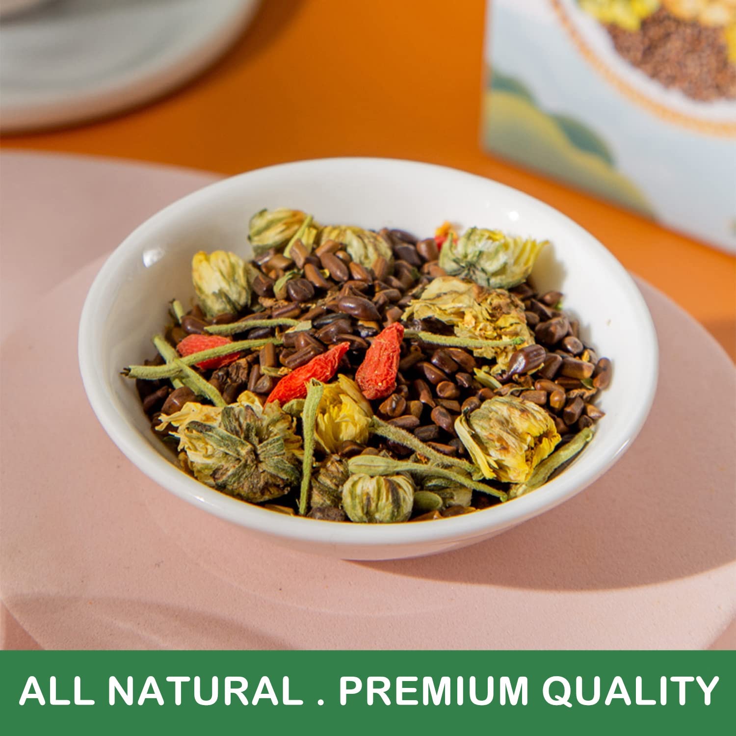 Organic Chrysanthemum Cassia Seed Tea Bags - Chinese Herbal Eye & Liver Detox Tea with Burdock Root, Goji Berry, Honeysuckle & Osmanthus | Antioxidant Floral Tea for Relaxation, Eye Strain Relief & Better Sleep | Perfect for Office, Study & Nighttime Wellness