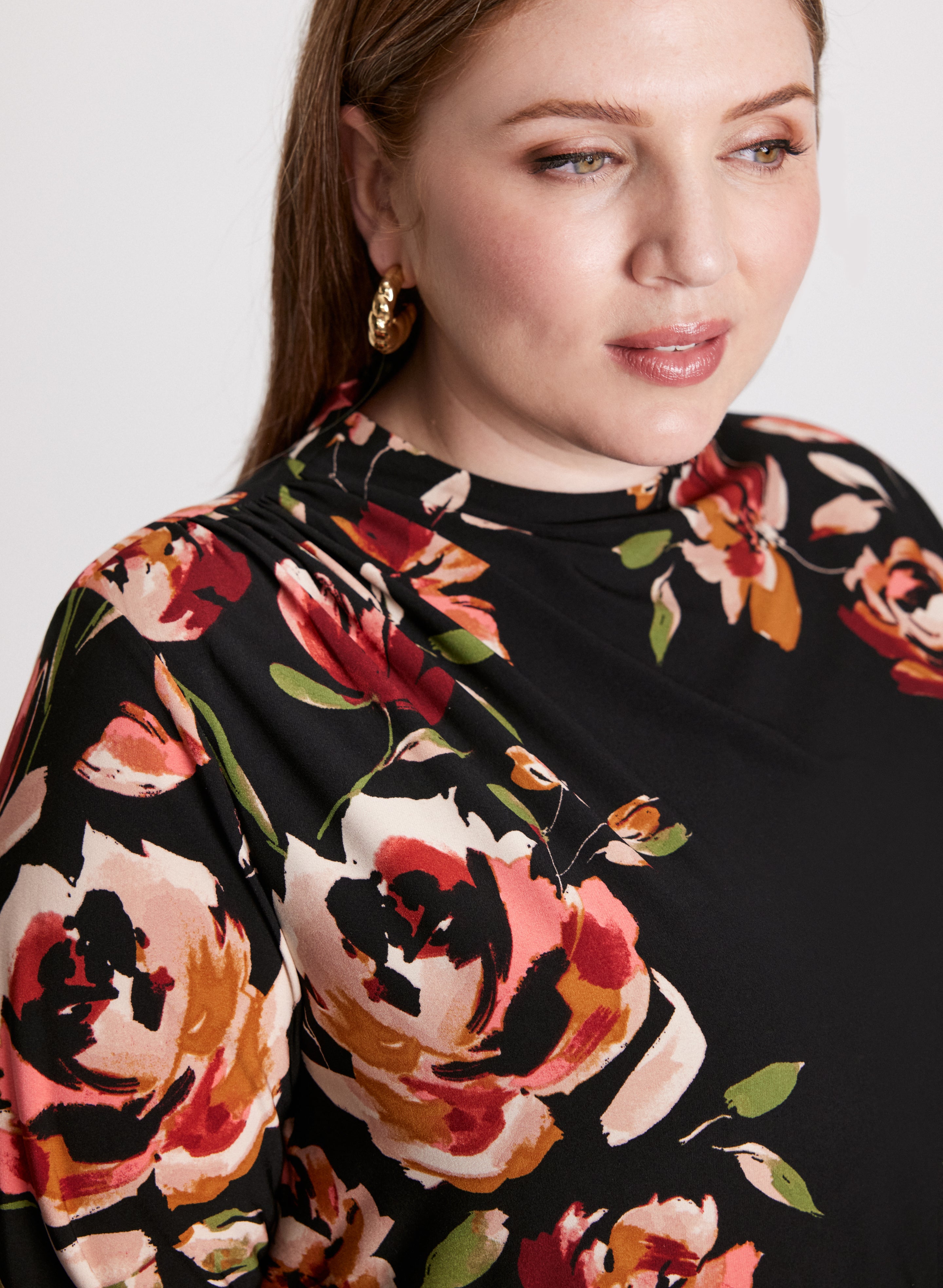 Floral Print Mock Neck Dress for Women - Elegant and Stylish for Parties, Weddings & Special Occasions