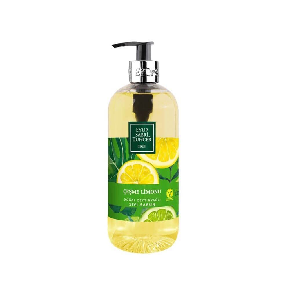 Eyup Sabri Tuncer Natural Lemon Hand Soap - 16.9oz (500ml) Refreshing & Moisturizing - Perfect for Kitchen, Bathroom & Office Use