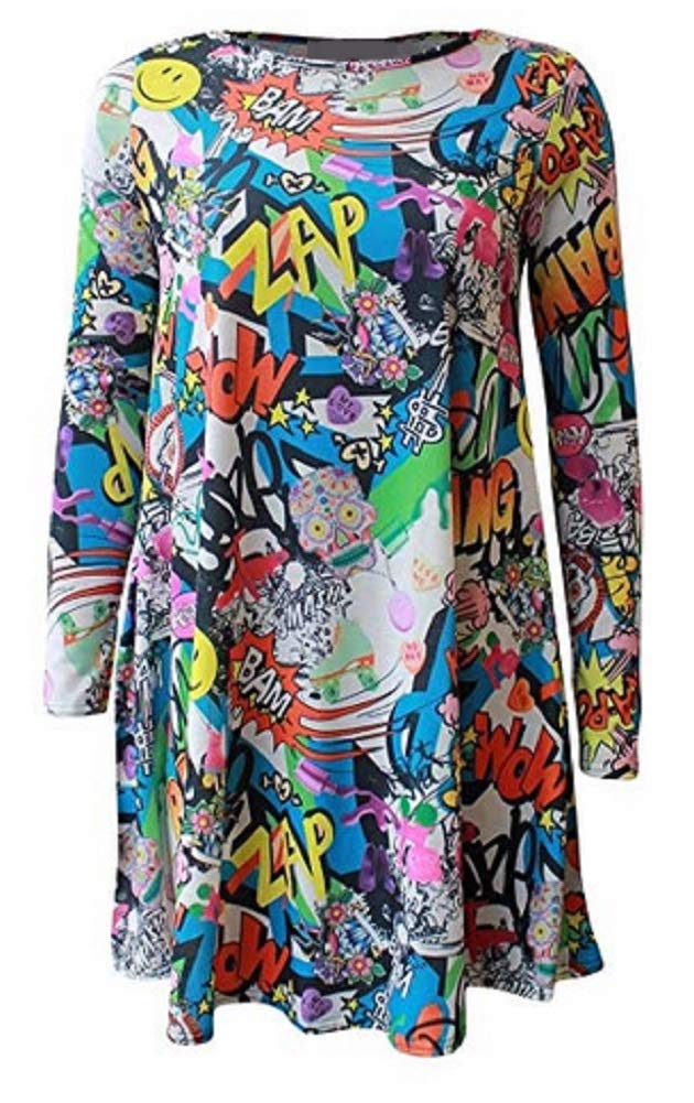 OgLuxe Women's Long Sleeve Casual Swing T-Shirt Dress - Loose Fit Simple Elegant Tunic Top for Everyday Wear, Work & Weekend Outings