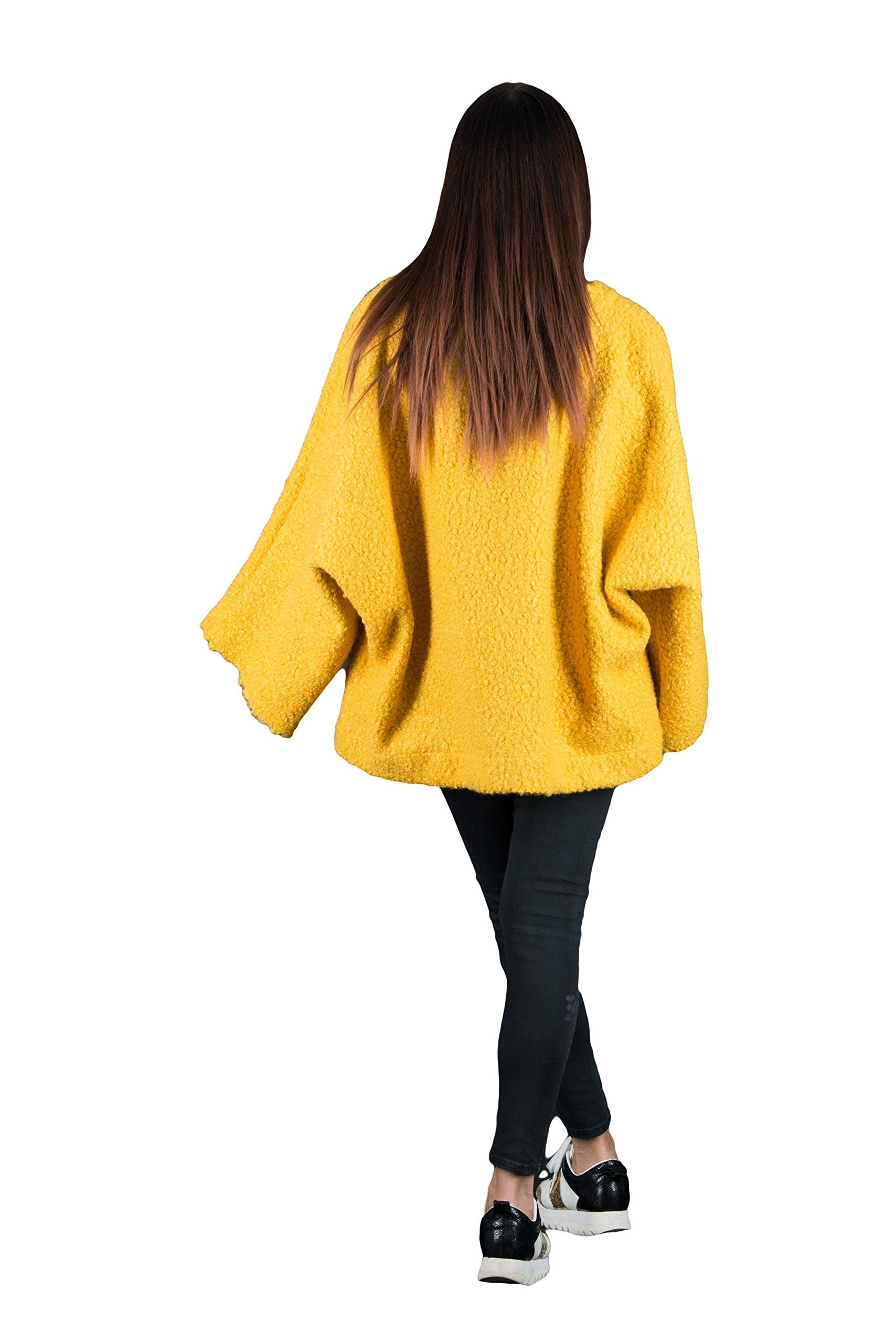 Women's Wool Poncho with Long Sleeves and Pockets - Trendy Plus Size Loose Dress for Fall & Winter - Perfect for Casual Outings, Travel, and Layering in Cold Weather
