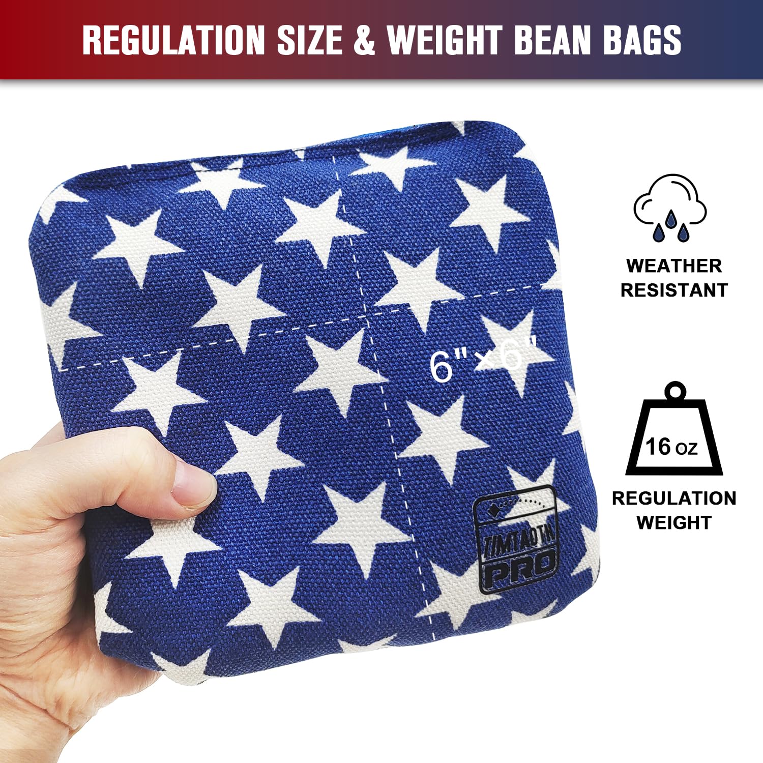 Professional Dual-Sided Cornhole Bags Set of 8 - Regulation Size Bean Bags with Slick & Stick Sides for Outdoor Games, Tailgating, and Backyard Parties