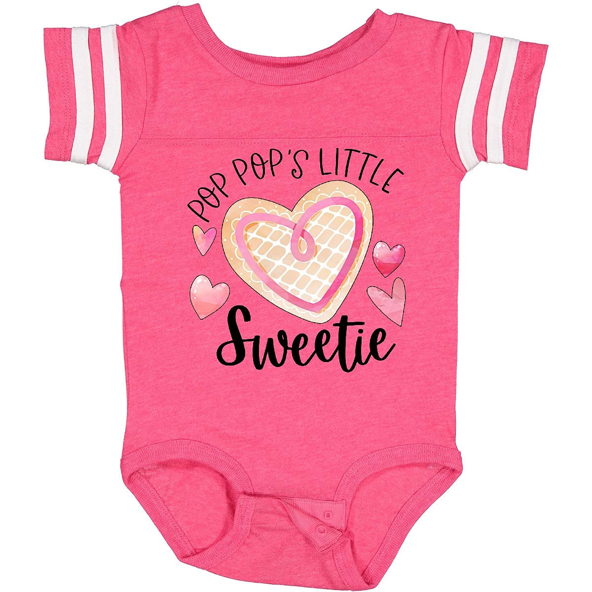 Inktastic Pop Pop's Little Sweetie Pink Heart Cookie Baby Bodysuit - Cute Outfit for Newborns, Infants & Toddlers - Perfect for Family Photos, Holidays & Special Occasions