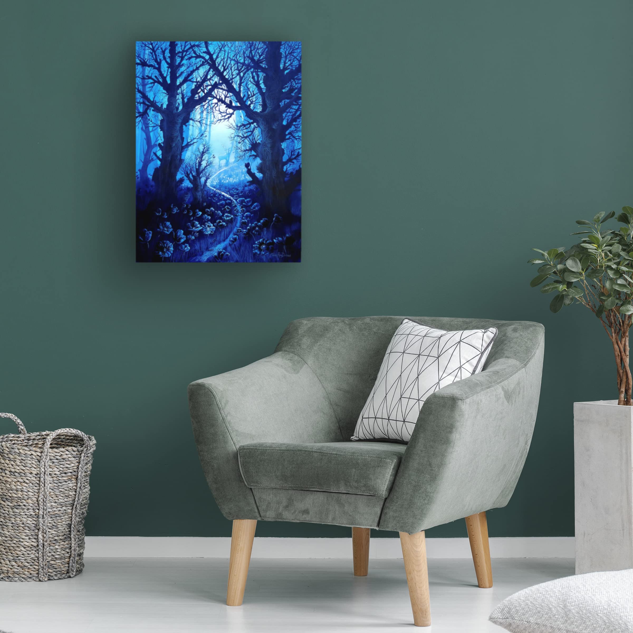 Trademark Fine Art 'Woodland Stream Gathering' Canvas Wall Art by Cherie Roe Dirksen - Nature Inspired Landscape Painting for Living Room, Bedroom & Office Decor