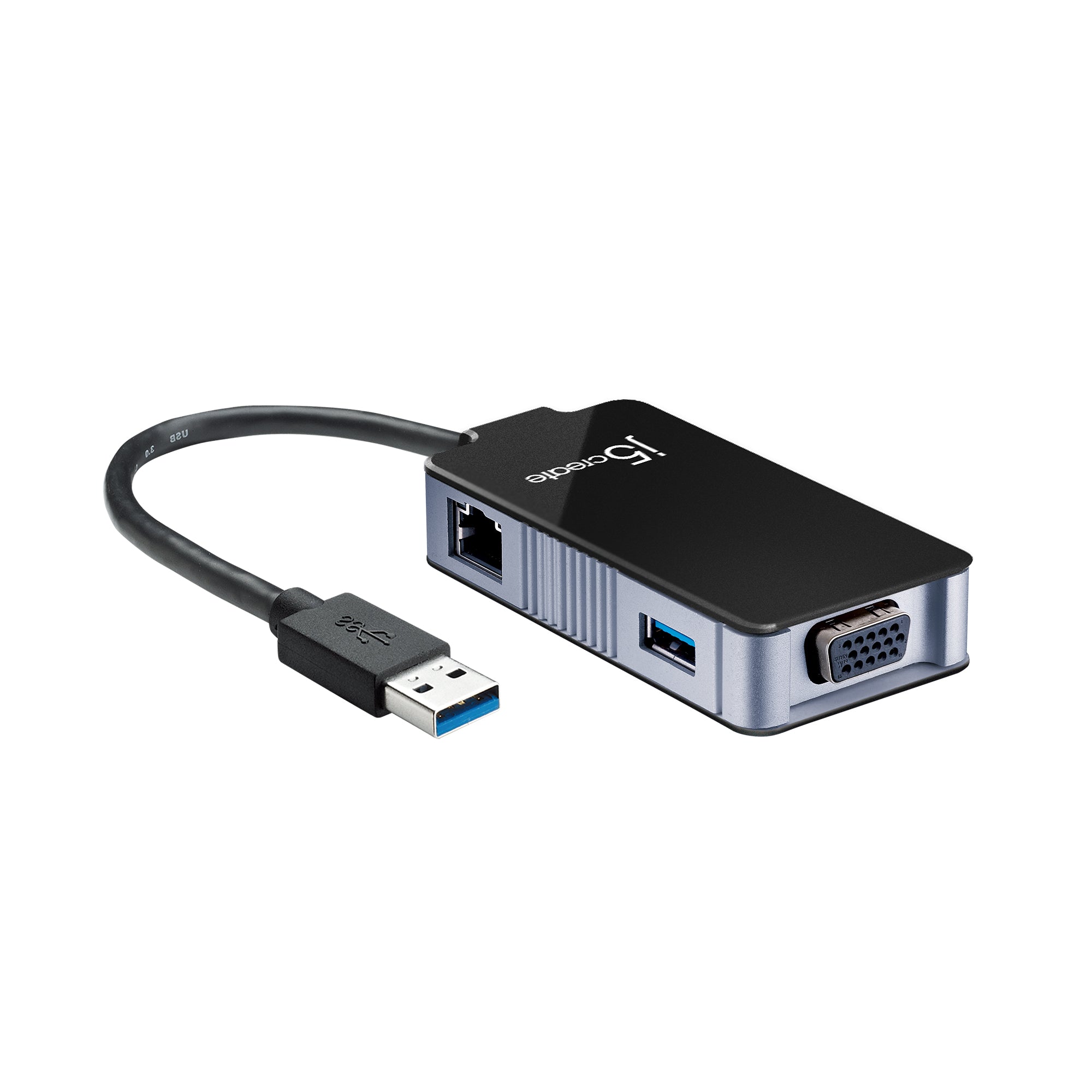 USB 3.0 to VGA & Gigabit Ethernet Adapter - Multi-Port Converter for Laptop, Desktop, Monitor - Work from Home, Gaming, Office & Remote Meetings