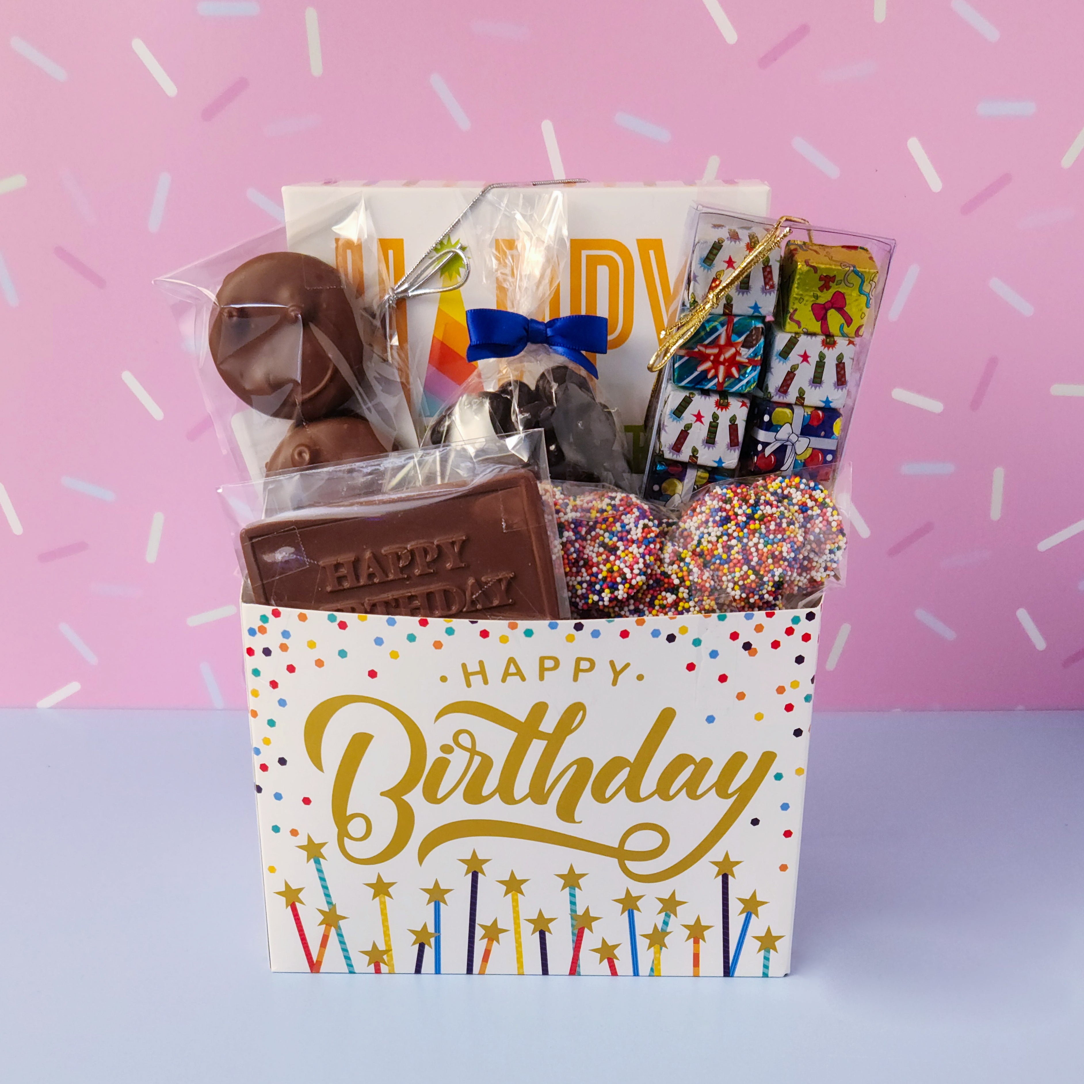 Happy Birthday Gift Basket for Women & Men - Thoughtful Present for Birthday Parties, Anniversaries & Special Occasions