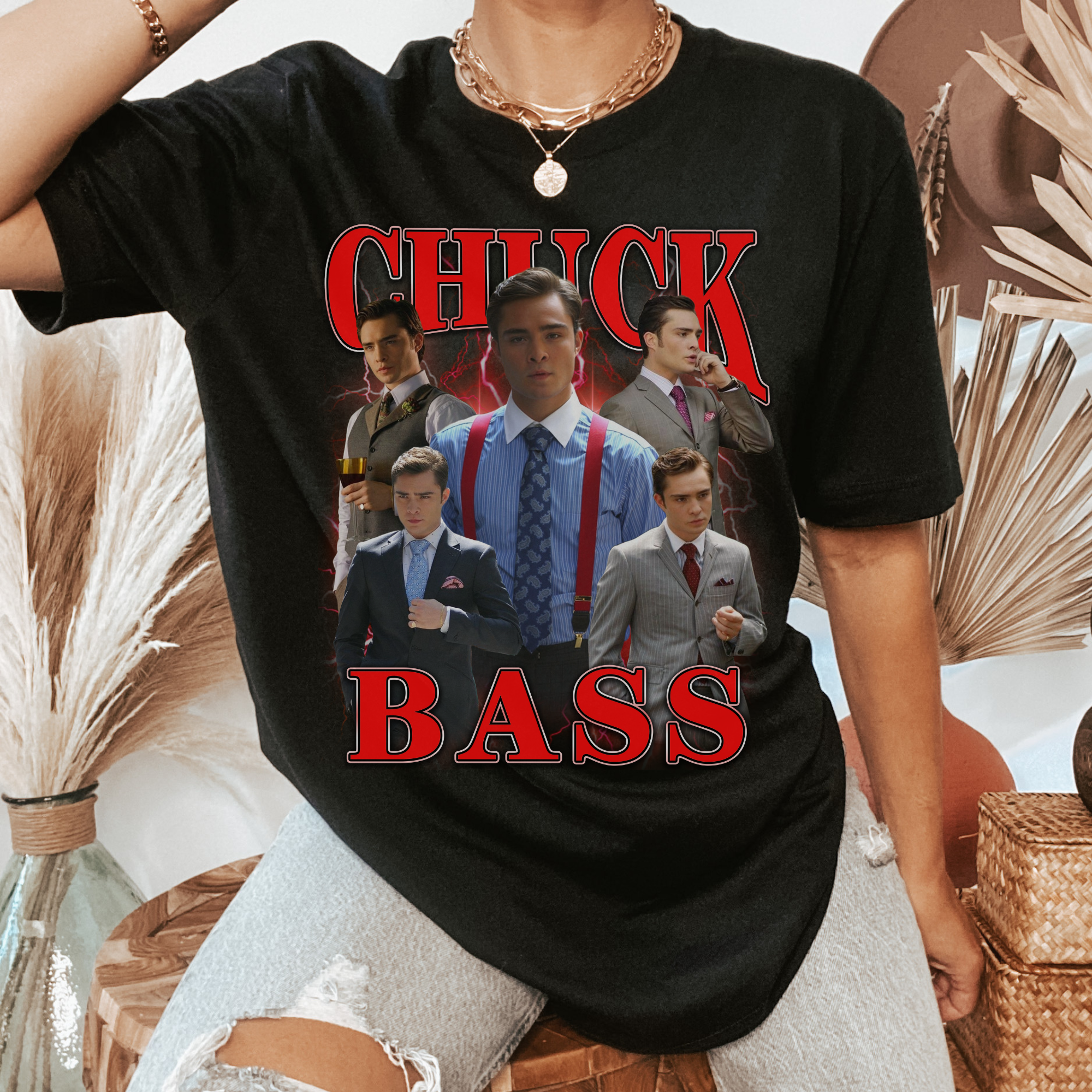 Vintage 90s Chuck Bass Graphic T-Shirt - Retro TV Show Inspired Tee for Men & Women - Perfect for Casual Wear, Cosplay, and 90s Theme Parties
