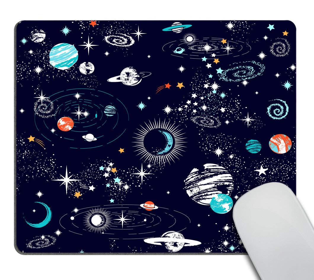 Galaxy Constellation Print Mouse Pad - Non-Slip Gaming Mouse Mat with Cosmic Design for Office & Home Desk, Perfect for PC Gaming & Computer Work (12x10 Inches)