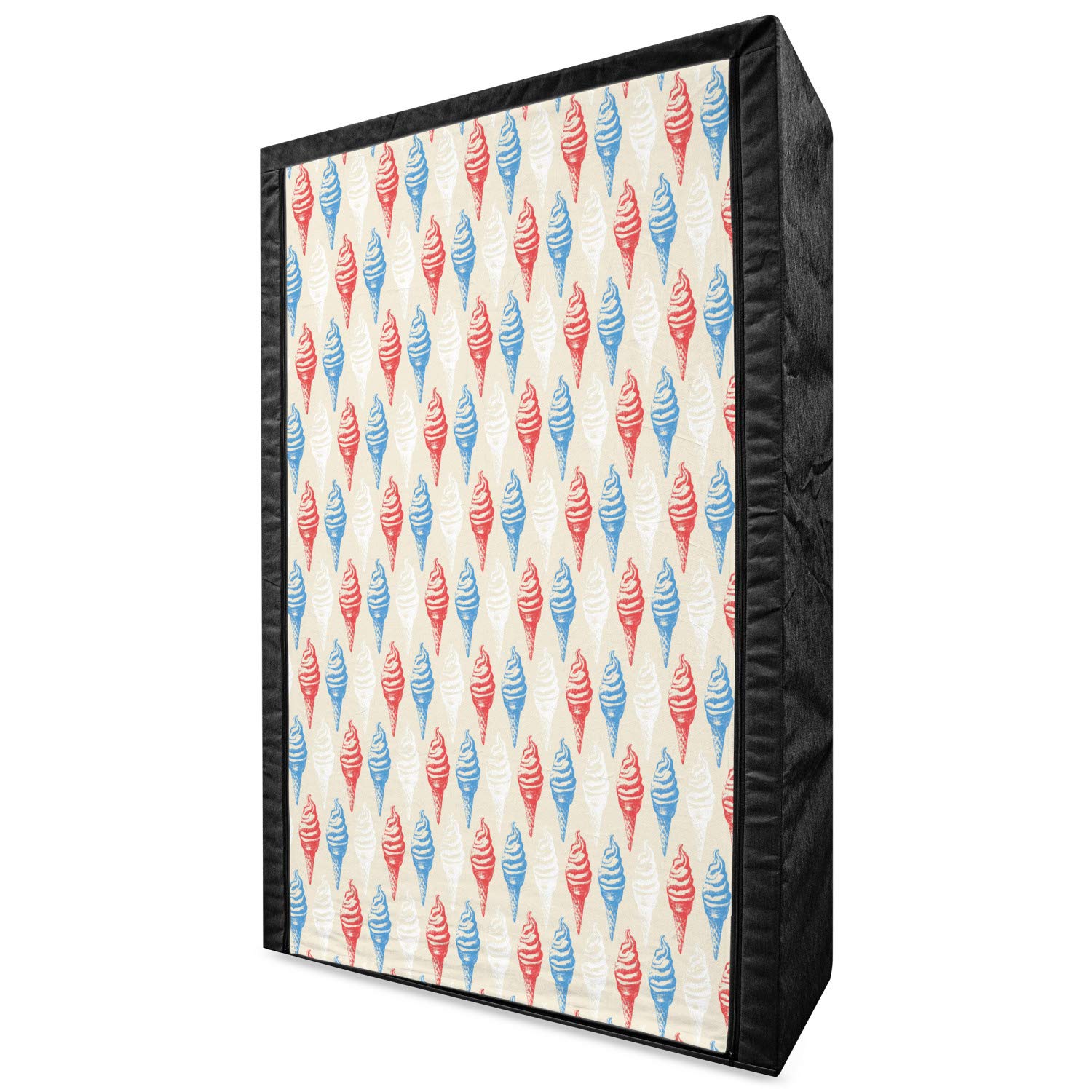 Vintage Portable Fabric Wardrobe with Dessert Theme - 42.5