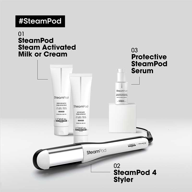 L'Oréal Professionnel SteamPod 4.0 Hair Straightener & Styler - Professional Steam Flat Iron for Smooth, Shiny Hair at Home or Salon