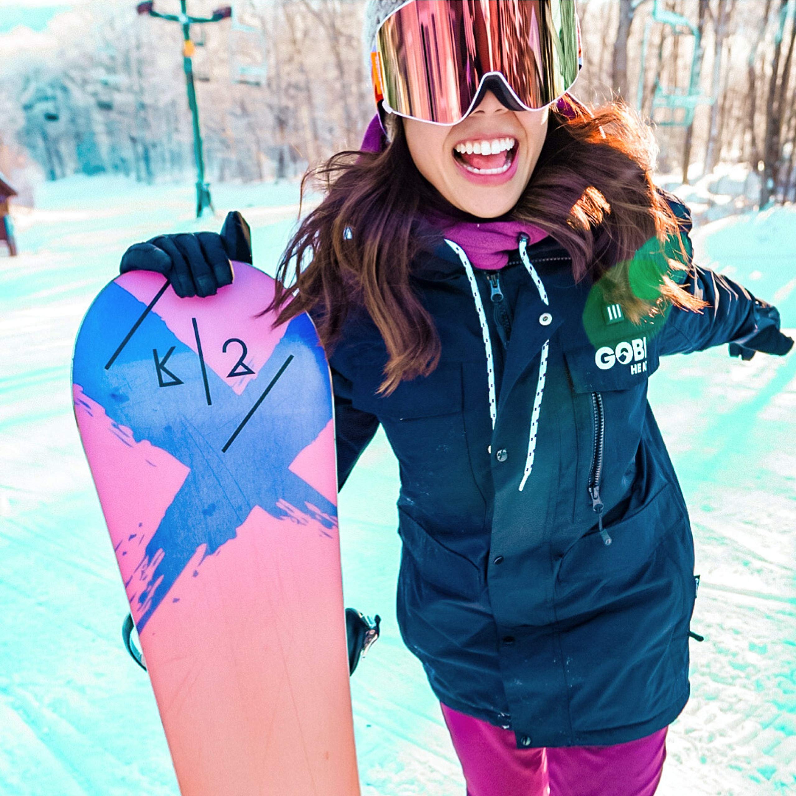 Women's Heated Ski Jacket with 10-Hour Battery Life | Rechargeable Winter Jacket with USB Charging Cable | Machine Washable | Perfect for Skiing, Snowboarding & Cold Weather Outdoor Activities